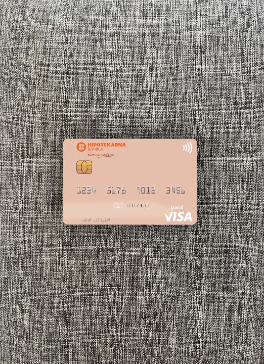 Download Montenegro Hipotekarna Banka visa debit card photolook front Photoshop template